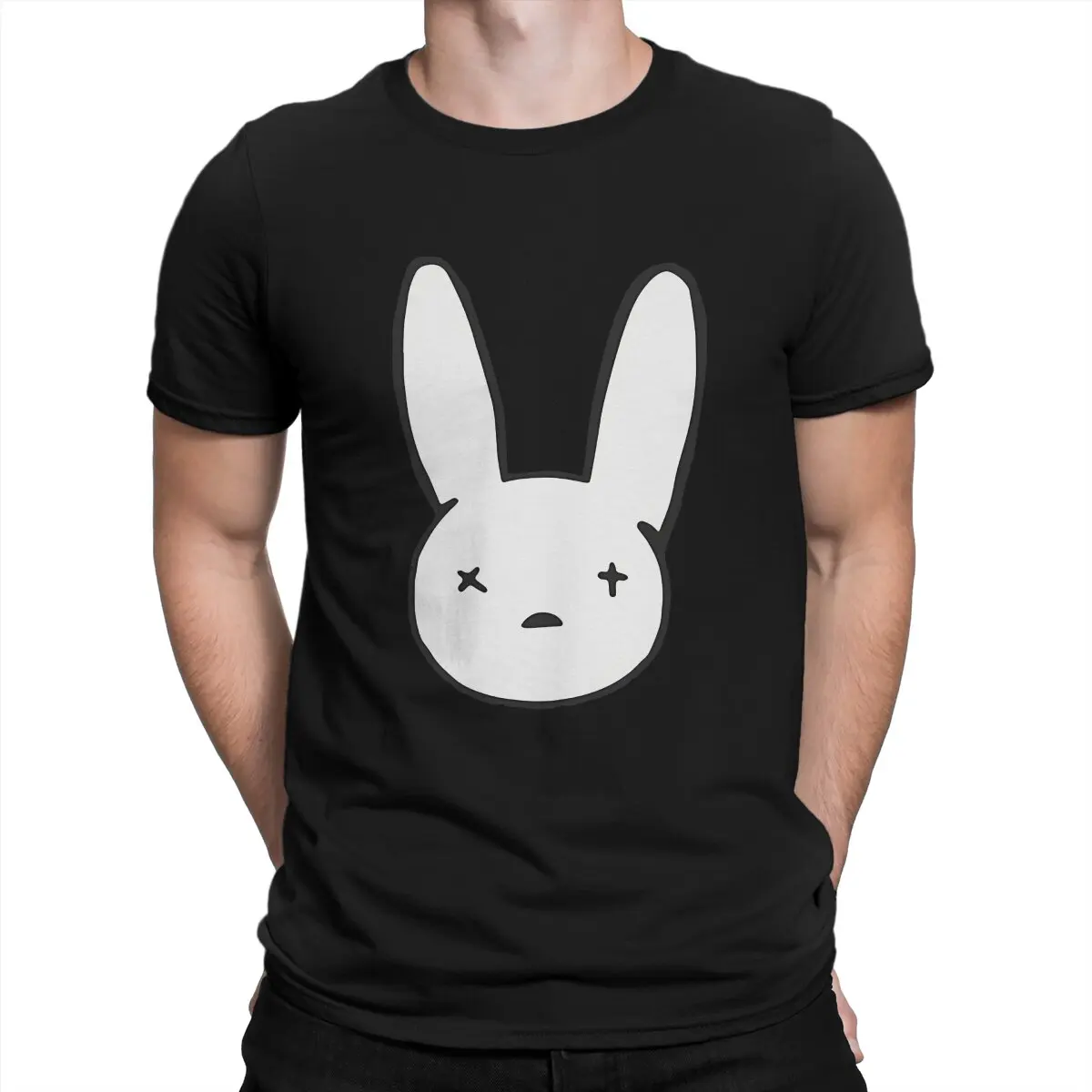 

Men's White T Shirt Bad Bunny Cotton Tops Creative Short Sleeve Round Collar Tees 6XL T-Shirts