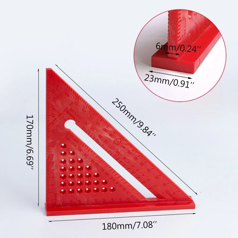 Aluminum Triangle Ruler 12-inch Aluminum Carpenter Square - Multi-Angle Measuring Tool For Woodworking Carpentry Tools