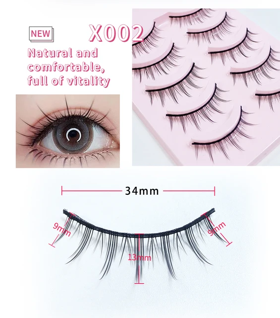 5 Pairs False Eyelashes Manga Anime Lashes Japanese Cosplay Spiky Lashes  Dramatic Thick Eyelashes Extensions Doll Strip Lashes - AliExpress