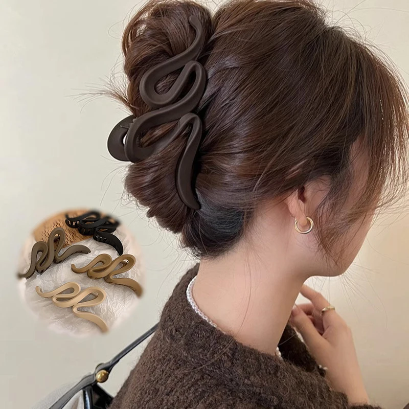 

Frosted Wave Grab Clip Large Maillard Hair Clip Elegant Girls Shark Clip Back Head Hair Clip Hair Accessories Jewelry Gifts