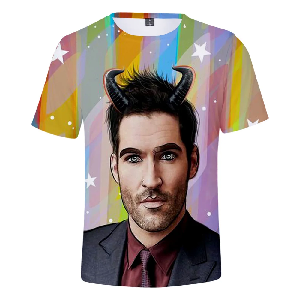 

TV Show Lucifer Morningstar 3D Printed T-shirt Women Men Summer Fashion Short Sleeve Funny Tshirt Devil Graphic Streetwear Tops