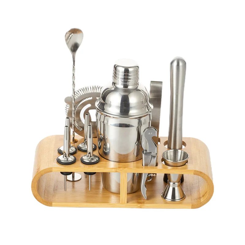 Kit Bar Mixology Con Supporto Completo Da 12 Pezzi Cocktail Shaker Bar Set Per Ispirato Drink Mixing Experience Accessori Per Barman