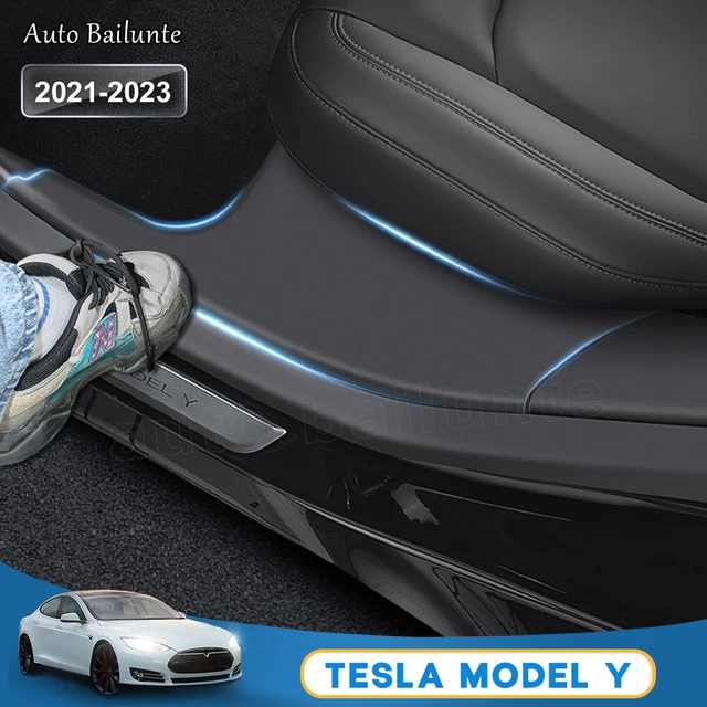 For Tesla Model Y 2023 2022 2021 Car Rear Door Sill Guards Rear Door Inner  Sill Protector Plate Cover Bumper Tuning Accessories - AliExpress
