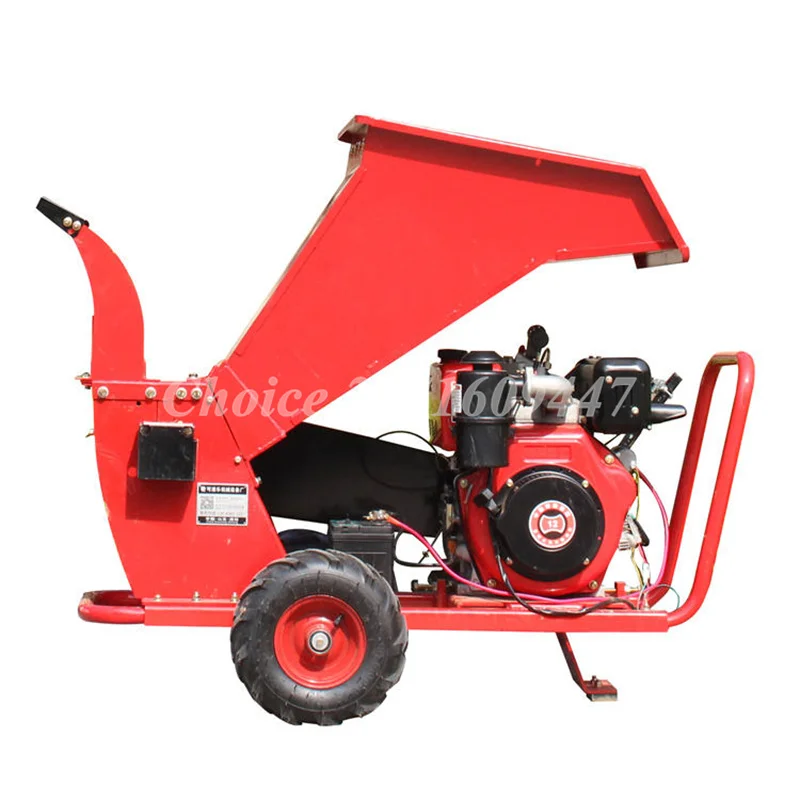 Automatic Wood Crusher Machine Wood Chipper Shredder Portable Hydraulic Water Cooled Electric Start Diesel Oil Machine