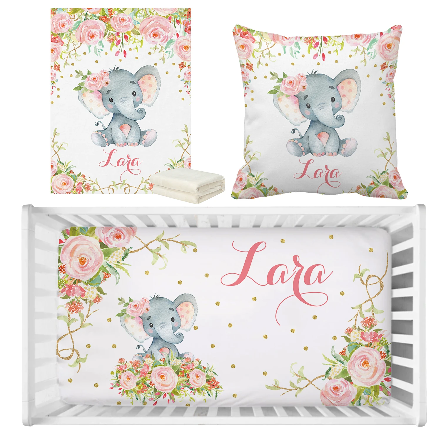 elephant crib bedding set girl