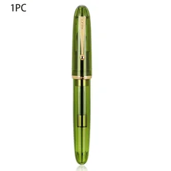 Luxury JinHao Transparent Acrylic Fountain Pen with 40MM Nib - Premium Writing Instrument - M(Approx 0.7mm) (Olive Green)