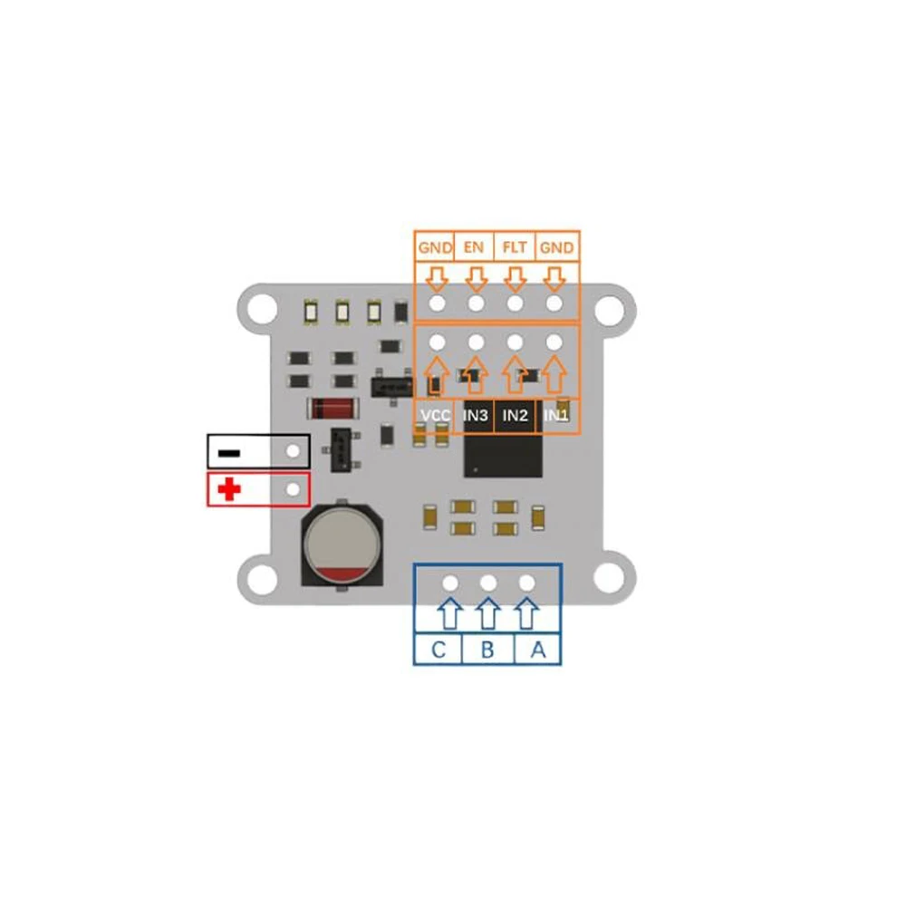 Deng FOC Mini 8-35V BLDC Motor Drive Board 2.5A DRV83131 Chip Motor Drive Controller PWM Output Pin with Indicator Light