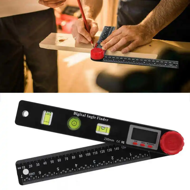 

4 in 1 Digital Display Angle Ruler Multifunctional Angle Protractor 360 Degree Protractor for Carpenter Home Outdoor Industry