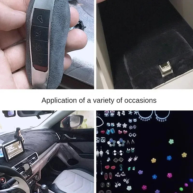 Suede Fabric Patch Self-adhesive Suede Fabric Half A Meter for Car Decoration Gift Box Package Diy Sewing