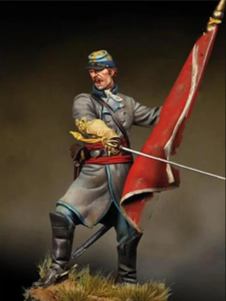 Unmontierter 1/24 75mm Ancient Stand Man und Base 75mm Resin-Figuren-Miniaturmodellbausatz, unbemalt