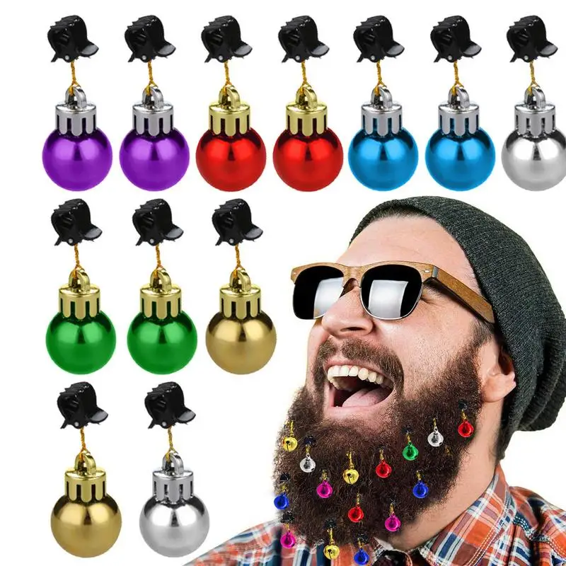 Christmas Beard Baubles Ornaments 12 Colors/set For Men