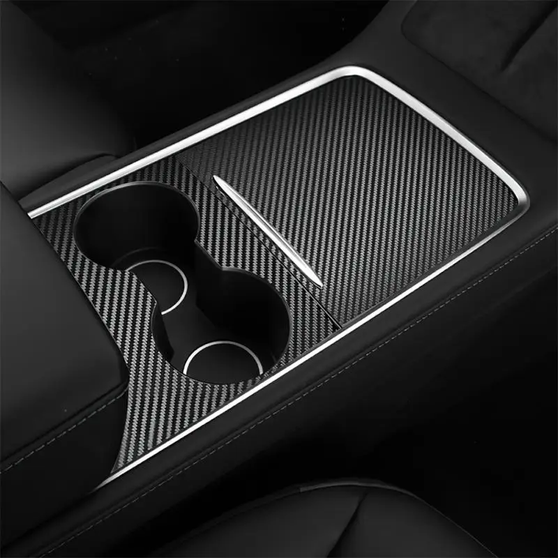 

For Tesla Model 3 Y 2021-2023 Center Console Panel Sticker Wood Grain Film Carbon Central Control Cover Car Interior Accessories