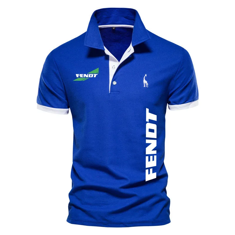 

Oversized T shirt Tractor FENDT Fashion color match luxury POLO shirt summer cotton European size Business men's golf shirt