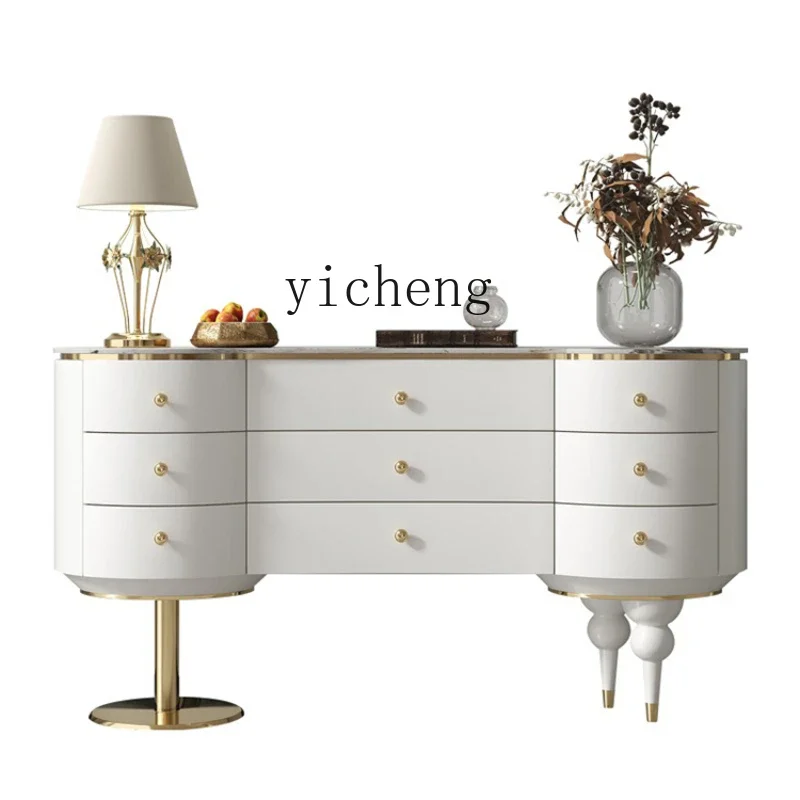 

YY American Light Luxury Style Nine-Drawer Cabinet TV Bench for Bedroom New Chest of Drawer Advanced Entrance Cabinet