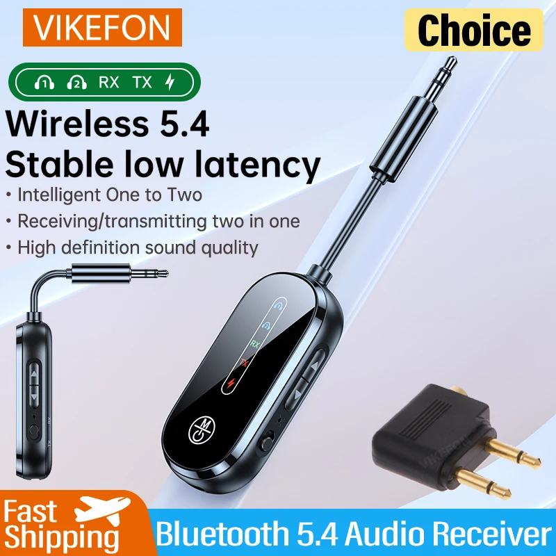 Transmetteur Audio Bluetooth 5.4 2 en 1 - Convertisseur Sans Fil pour Voiture de Pêche et Bateau