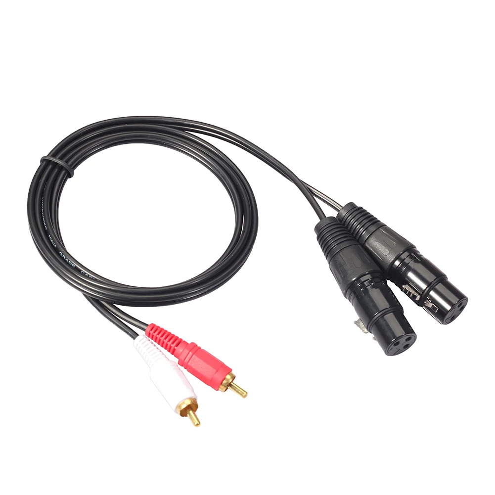 2RCA Male to 2 XLR Female Audio Cable for Amplifier Mixer Home Theater System