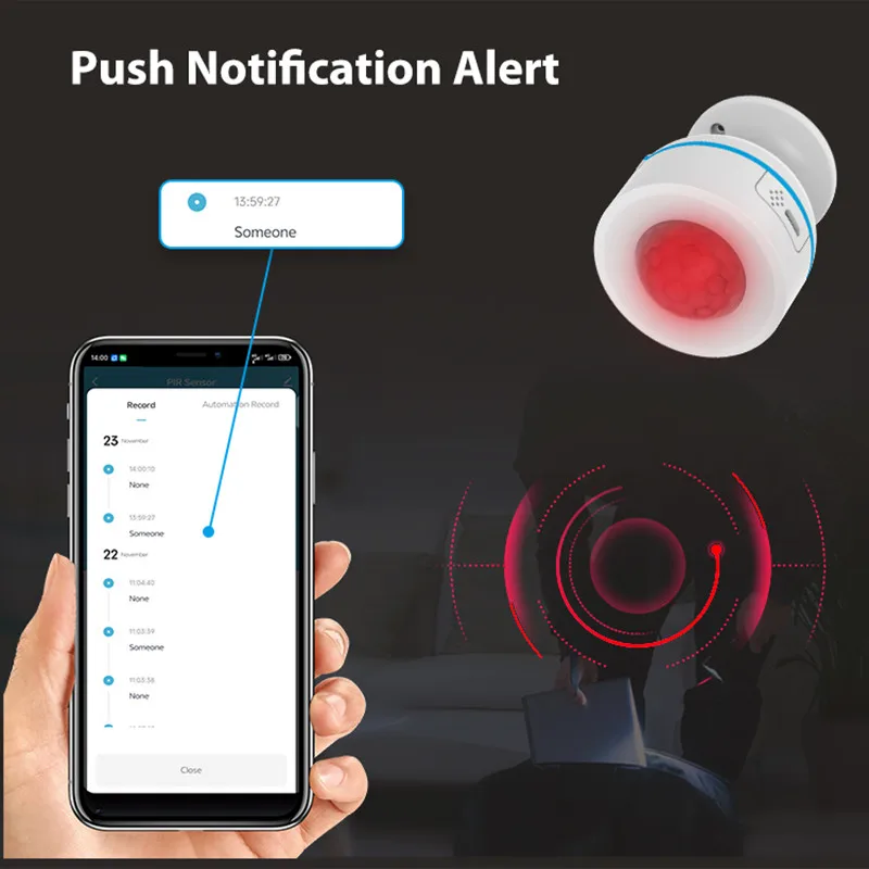 Tuya Matter Thread PIR Motion Detector Wireless Human Body Infrared Detector Wor