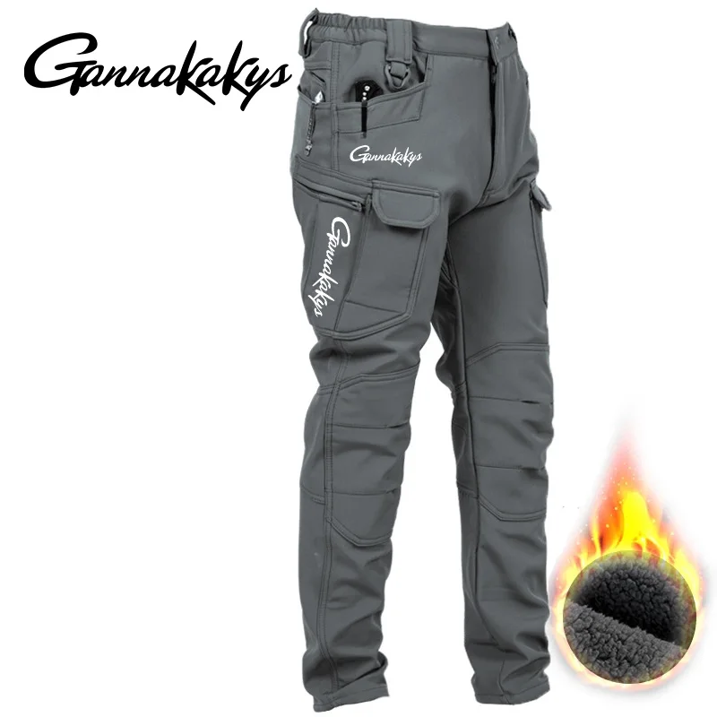 Description Picture 6 of item2024 Autumn/Winter Sports Fishing Pants Windproof, Durable, Warm Pants Soft Shell Charge Tactics Camping and Hiking Pants