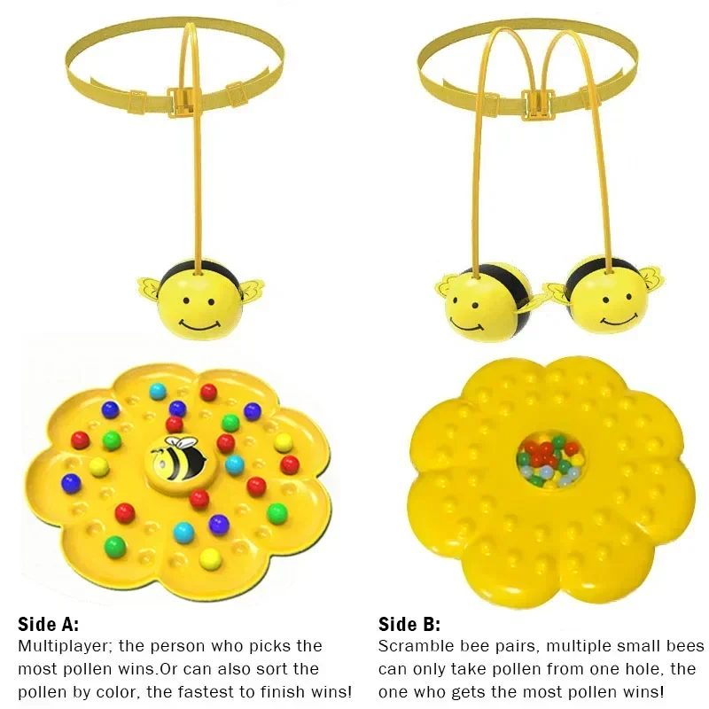 Kids Montessori Toys Bee Fishing Battle Table Games Baby Educational Intellectual Enlightenment Color Cognition Logic Training