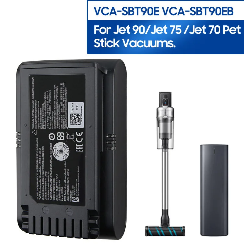 Batteria A Vuoto Vca-Sbt90 Vca-Sbt90E Vca-Sbt90Eb Per Samsung Jet 70 Pet Jet 90E Batteria A Vuoto Jet 75 Stick