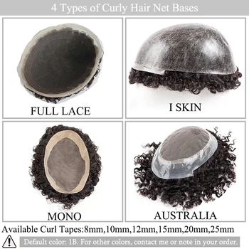 Sistema di Capelli Ricci Toupet Accessori per Capelli Maschili Protesi Capillare Confortevole e Durevole per Uomini Sistema di Capelli Veri