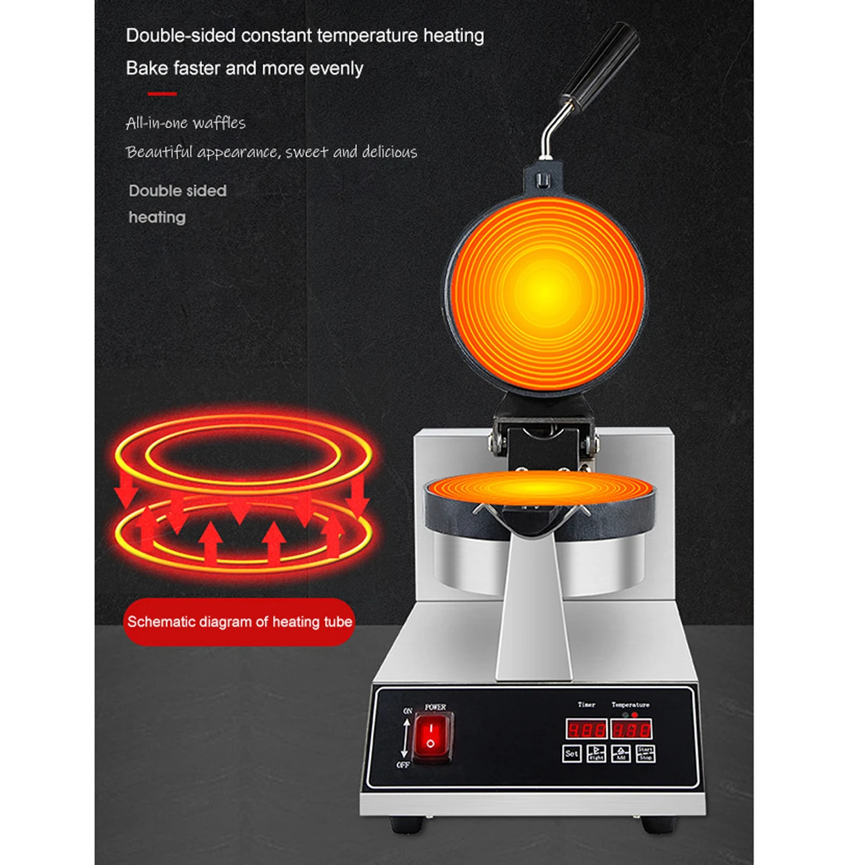 UFO Digital Ice cream Hamburger sandwich machine 360 rotated Panini press waffle machine
