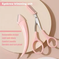 3-Piece Professional Eyebrow Trimmer Eyebrow Clipper Eyebrow Razor, Women's Eyebrow Comb Scissors Scraper Accessories 2