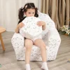 Kids Sofa with Ottoman, Shell-Like Sofa for Boys and Girls, White with Shinny 5