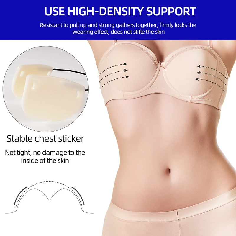 Thin Gather Nipple Patch Underwear Deep Plunge Bra Kit Push-up Frontless Bra  - AliExpress