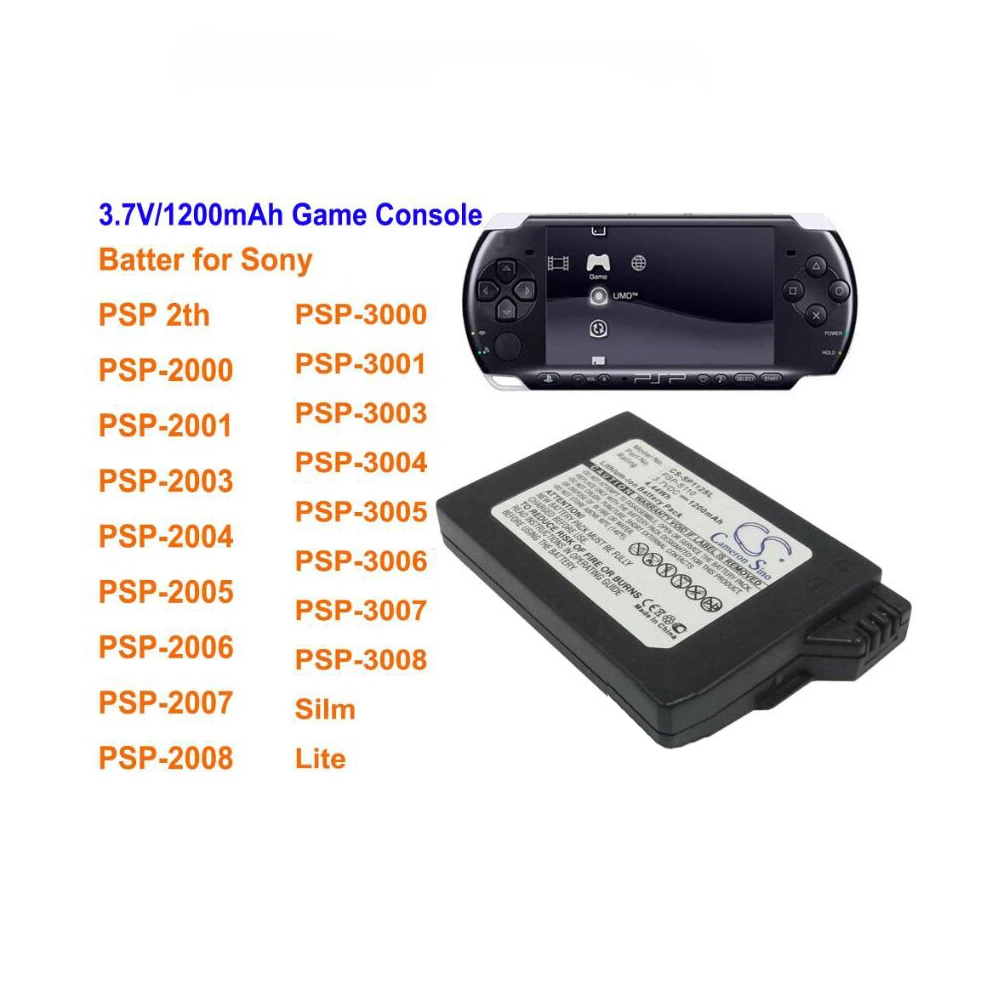 Batteria Cameron Sino Cs-Sp112Sl Psp-S110 Per Sony Psp-2000, Psp-3000, Psp-3004, Psp-3001, Psp-3008, Psp-2004, Psp-2006, Psp-2005