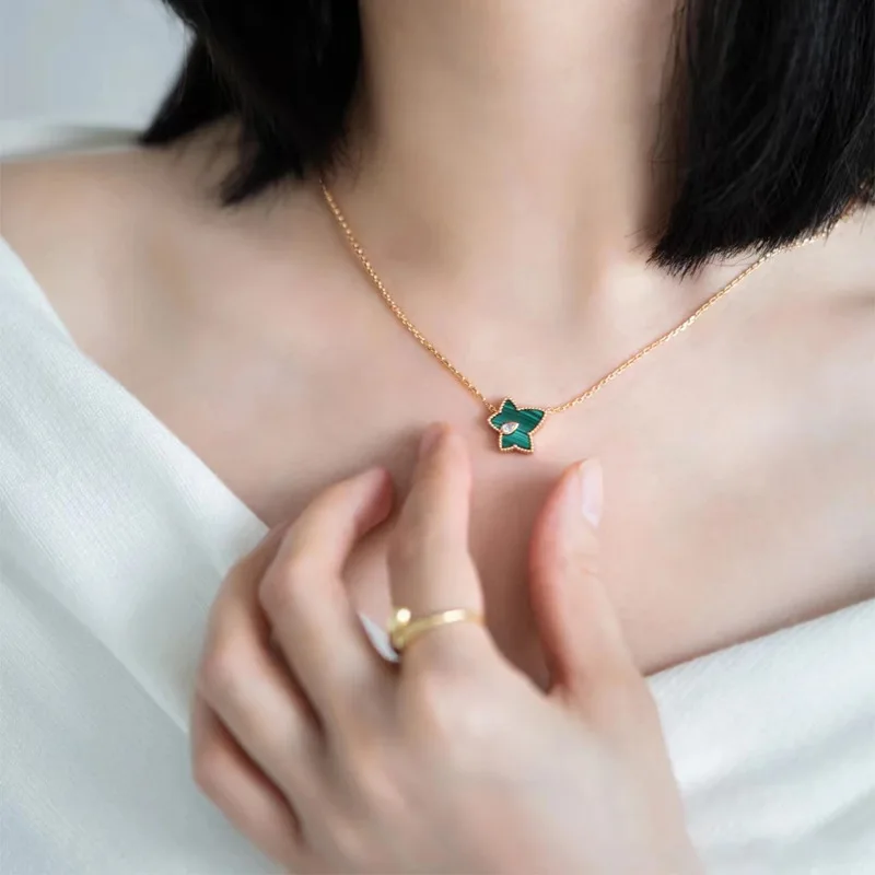 🍁 Collana Foglia D'Acero Canada Con Casa E Albero - Gioiello Autunno In Acciaio Inox - Regalo Donna - 4