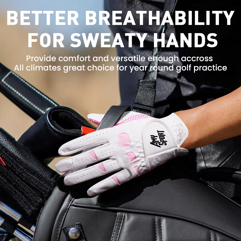 Golf Gloves Womens Ladies 3/6 Pack Glove Left Hand Right Hand, Wet Hot Cool Rain Grip Weathersof All Weather 4
