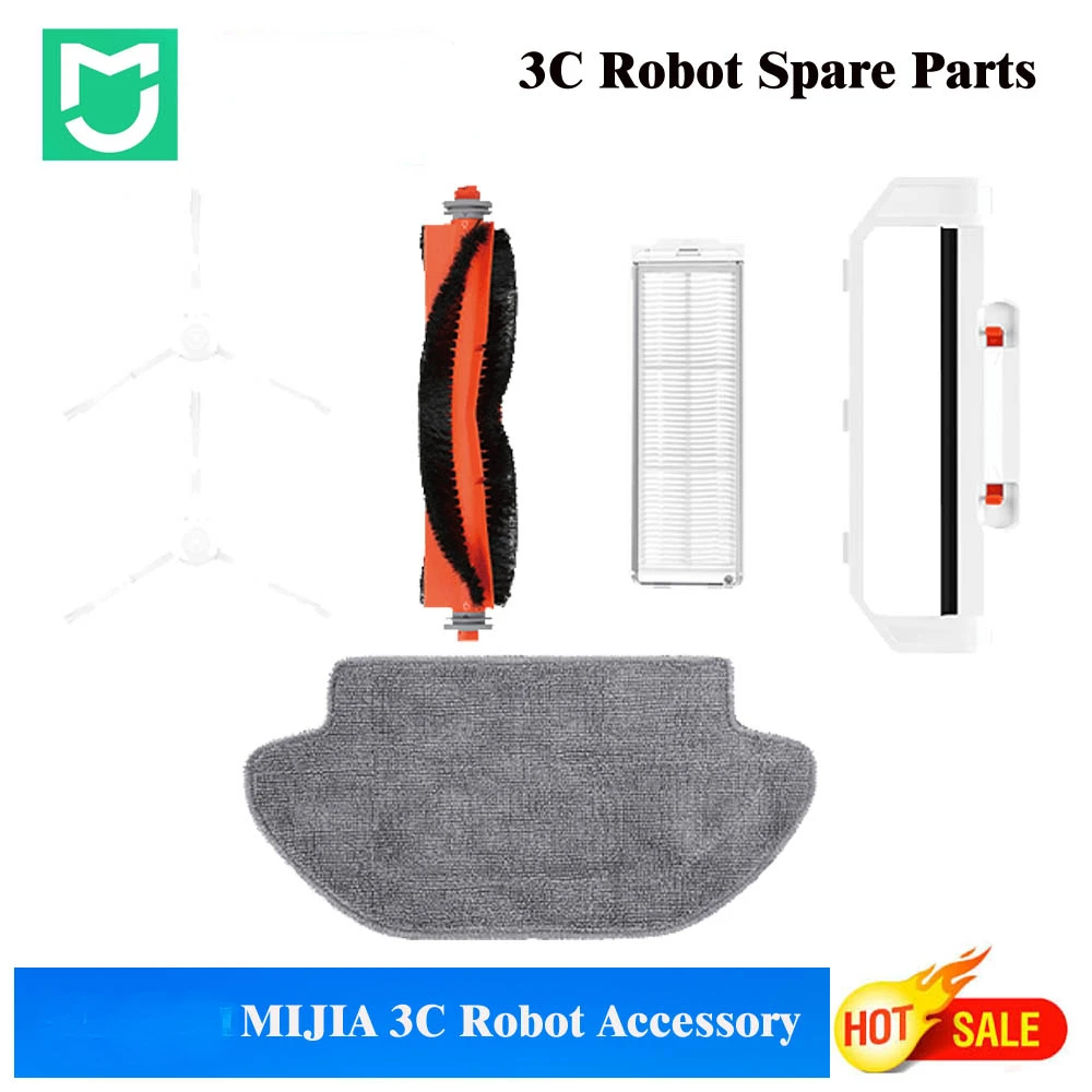 Фильтр для робота-пылесоса XIAOMI MIJIA, набор запасных частей 3C, боковая щетка, основная щетка, крышка, фильтр для швабры, B106CN, аксессуары для электроники