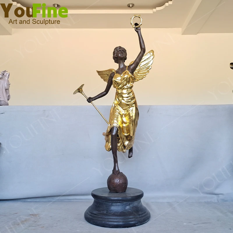 

Бронзовая Статуя Греческой Богини победы, известная бронзовая мифологическая скульптура, статуэтка ангела, большой Художественный орнамент, украшение для дома, подарок