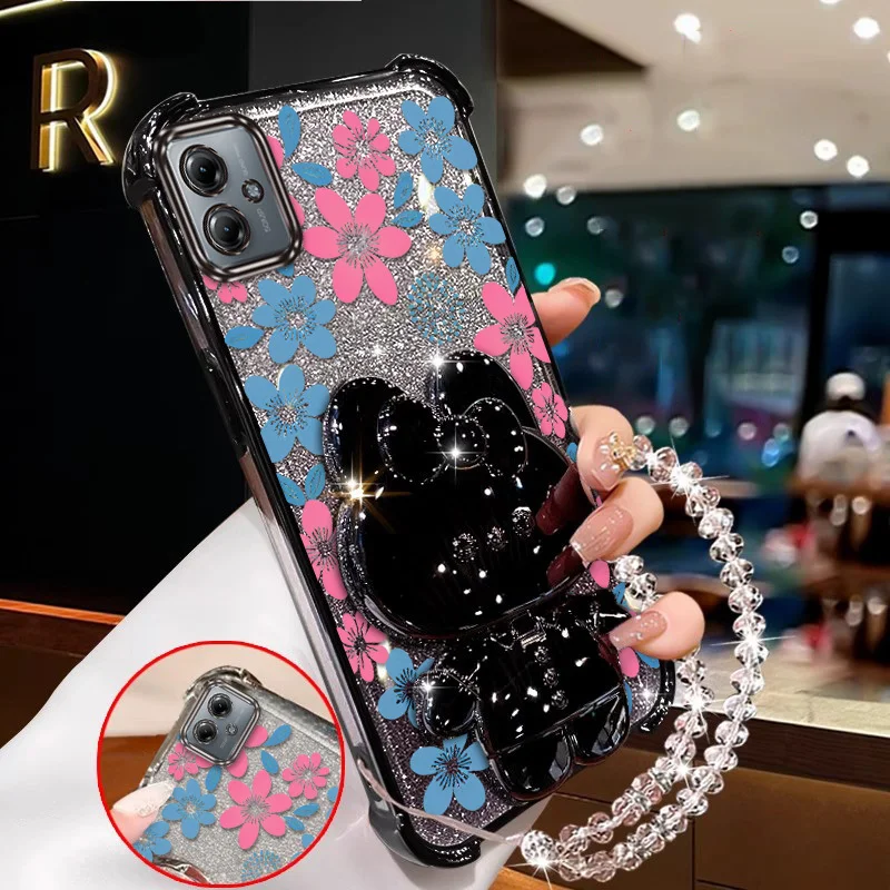 Vibrant Floral Phone Case Set with Lanyard and Stand – 3 Pack