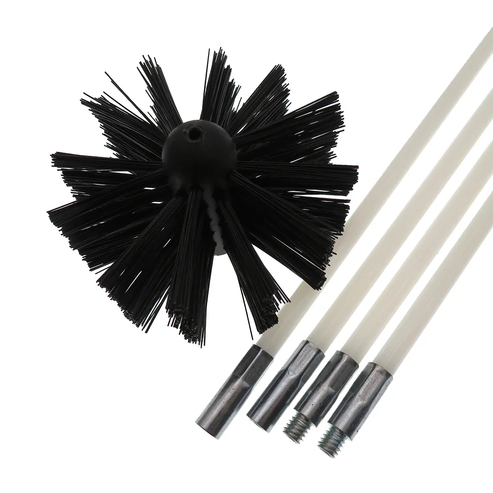 Rotary Chimney Brush 570mm Long Handle Flexible Rod For Chimney Dryer Pipe Fireplace Inner Wall