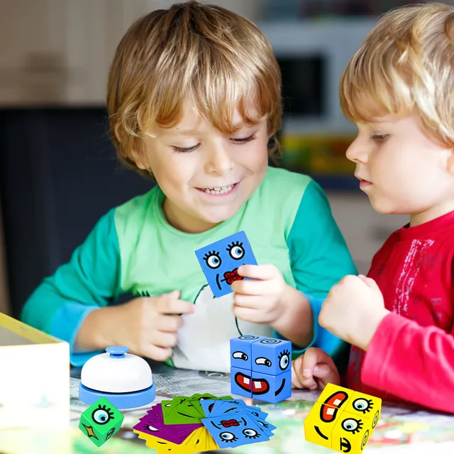 Expression Puzzle Building Blocks Face Changing Cube Game Puzzle Educational Montessori Toys Brain Teasers Board Games For Kids 6