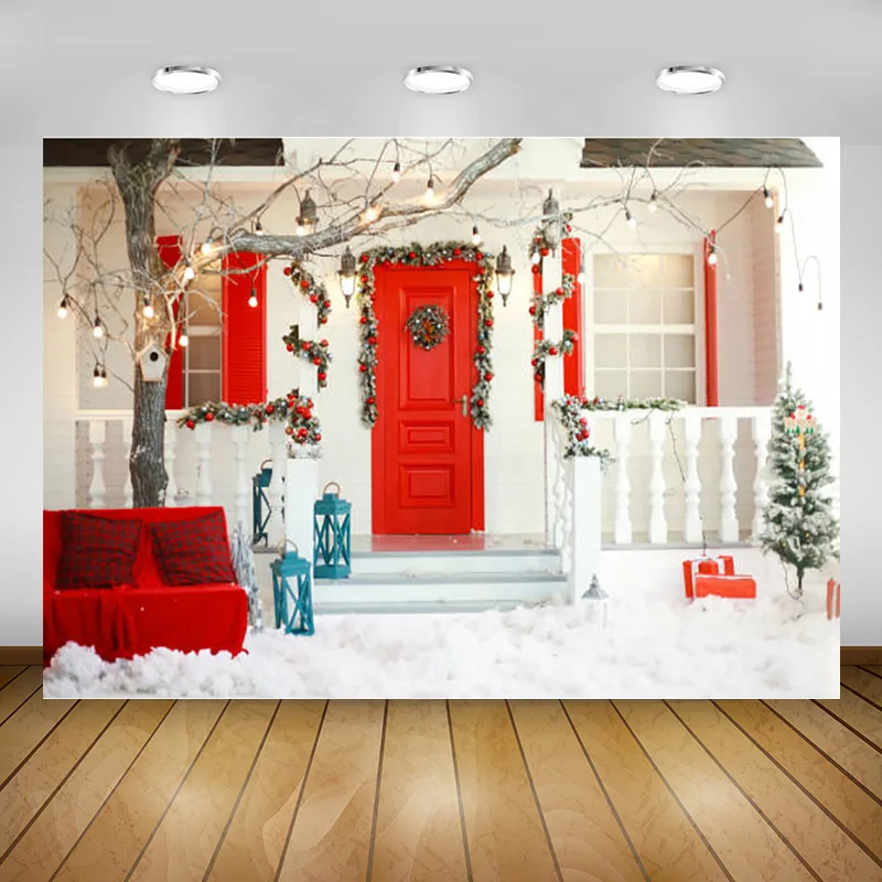 

SHENGYONGBAO Christmas Photography Background Christmas Tree Fireplace Backdrops For Photo Studio Props SDJ-04