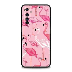 Pink Red Flamingo Soft Silicone Phone Case - Stylish Black Cover for Realme C25 (A1)