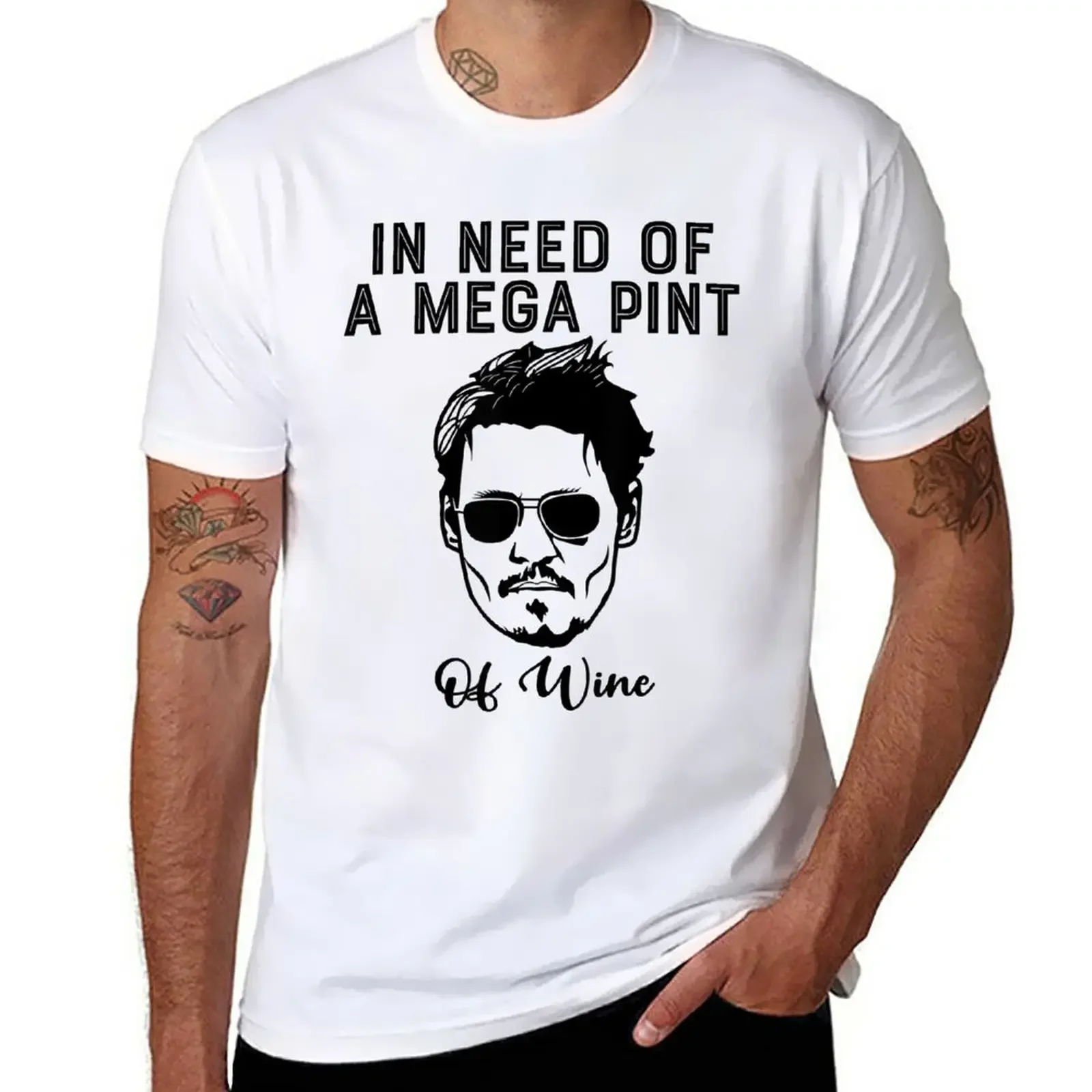 

In need of a mega pint of wine T-Shirt plus sizes korean fashion mens big and tall t shirts