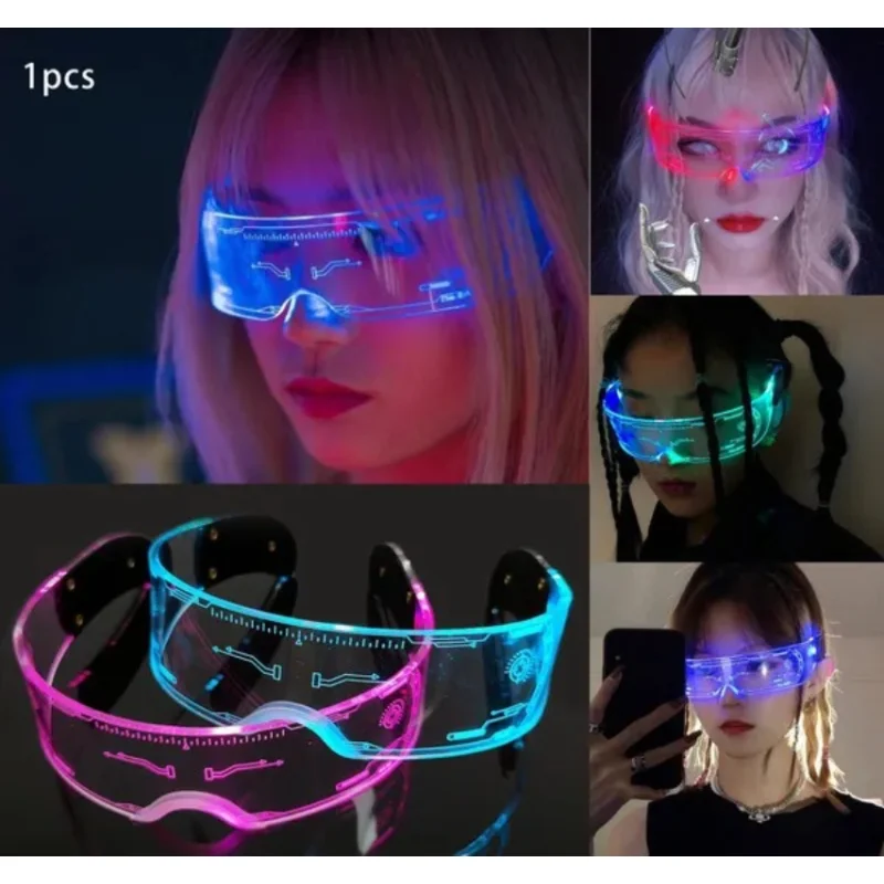 

Christmas Colorful Luminous Glasses for Music Bar KTV Valentine's Day Party Decoration LED Goggles Glow In The Dark Party