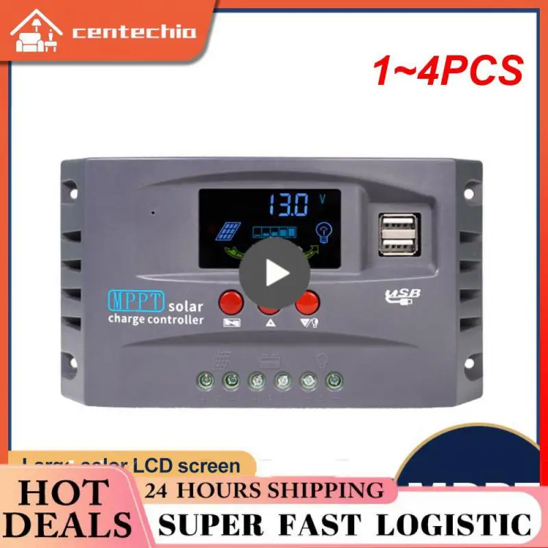 MPPT 태양광 충전 컨트롤러, 듀얼 USB 충전 패널 컨트롤러, 리튬 Lifepo4 젤용, 12V, 24V 레귤레이터, 20A, 30A, 1-4 개