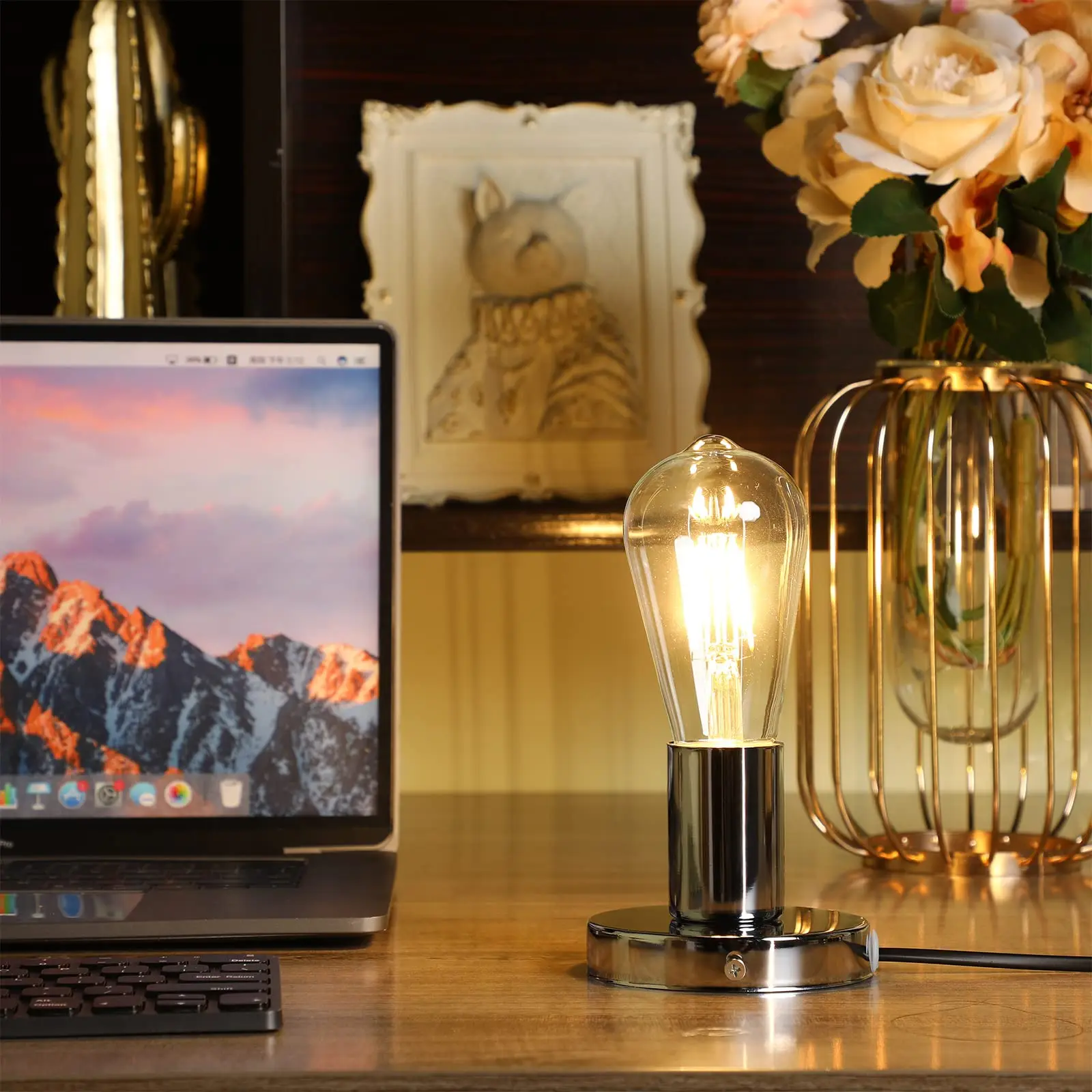 4 가지 색상 광택 금속 데스크탑 램프베이스 1.8m 코드 E27 E26베이스 홀더 (켜기/끄기 스위치 포함) EU 펜던트 램프 살균 램프