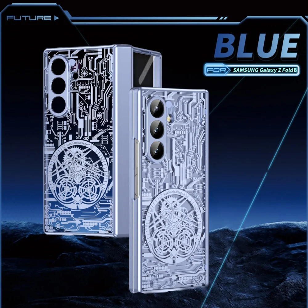 Luxury Mechanical Style Plating Case with All-Around Hinge Protection