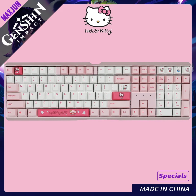 

Genshin Impact Game Electronic Sports Peripherals German MX3.0S color light RGB alloy HelloKitty limited mechanical keyboard