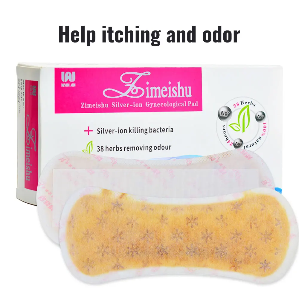 20Pcs/2pack Silver-ion Feminine Hygiene Pads Zimeishu Medical Anion Sanitary Gynecological Pads Cure Care Pearls Vaginal Tampons 6