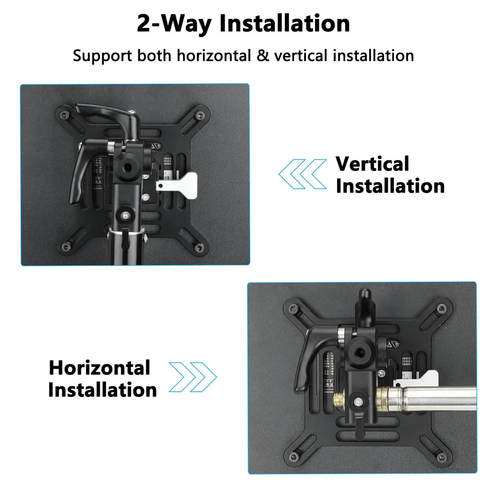 Adjustable VESA Monitor Bracket with with 360° Pan and 5/8" Pole Mount Onto C-S
