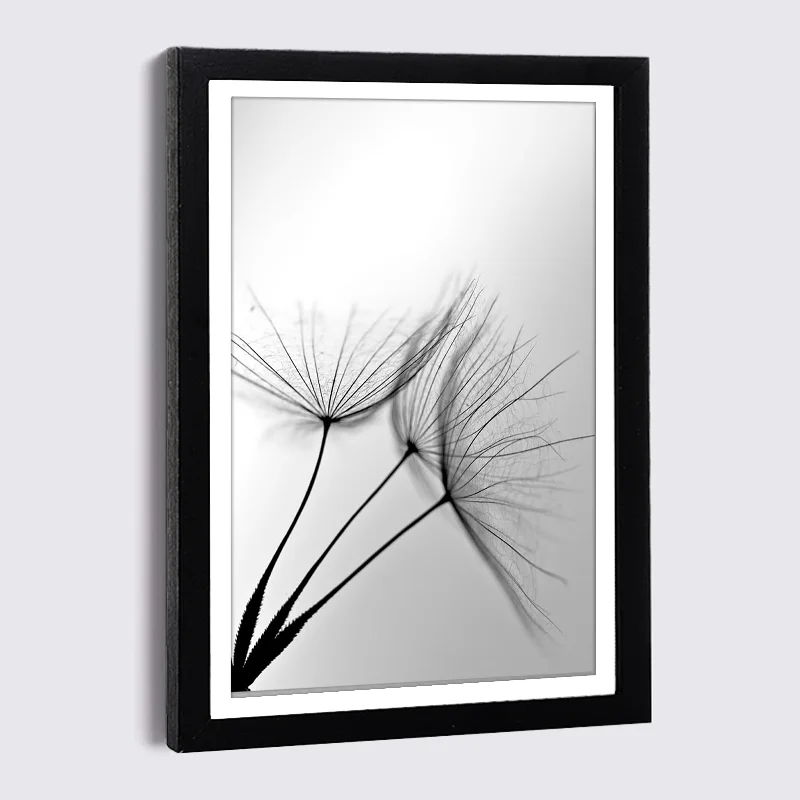 

Black Photo Frame Black White Dandelion Canvas Painting 5x7 8x12 Inch Wood Picture Frame Nordic Wall Home Decor Picture Frames