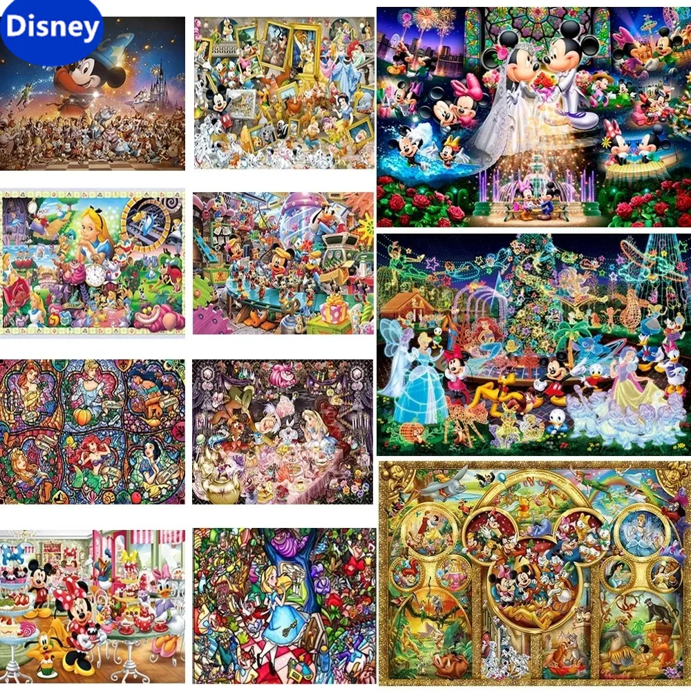 Disney Family 1000 Piece Puzzle Mickey Mouse and Princess Alice Children's Brainstorming Puzzle Game Holiday Gift