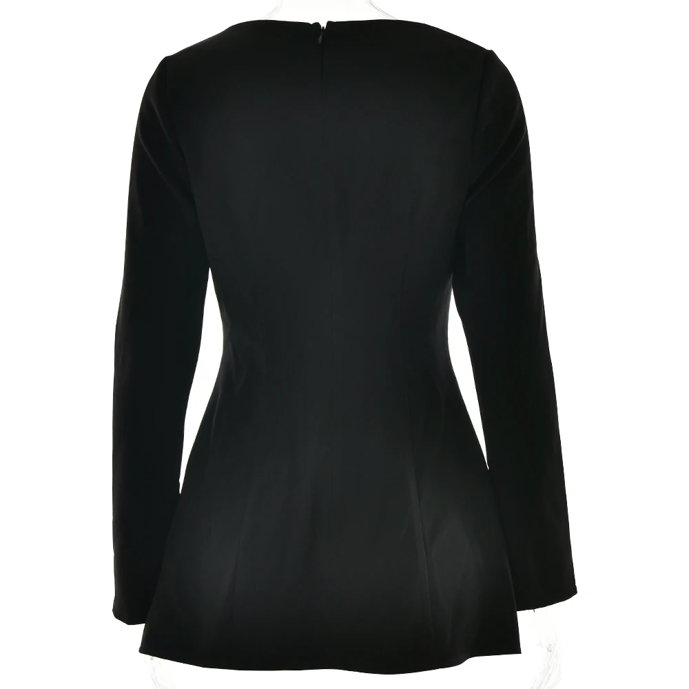 Elegant Long Sleeve Bodycon Party Evening Dress Women Autumn/Winter New Round Neck Short Skirt Slim Elegant Vestido 2025